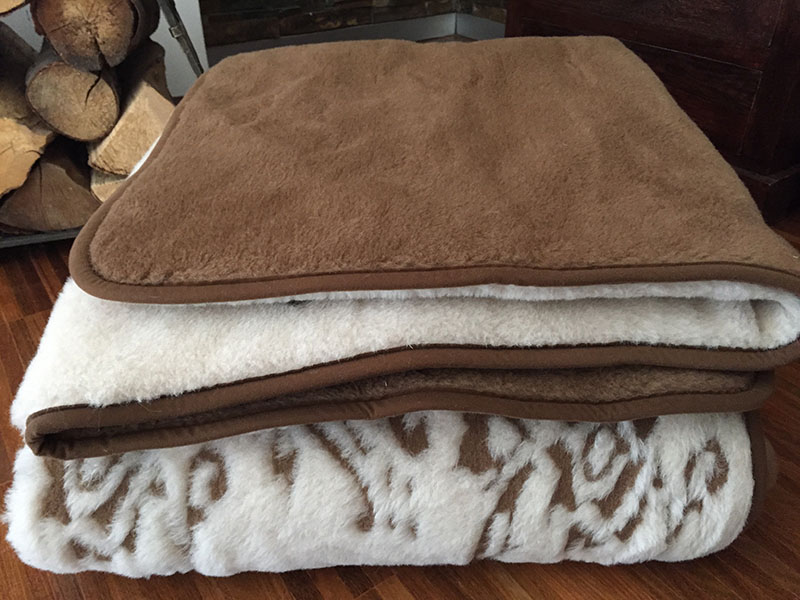 KOŁDRA WEŁNIANA 160X200 CAMEL CIEMNY + CAMEL JASNY ARUBA