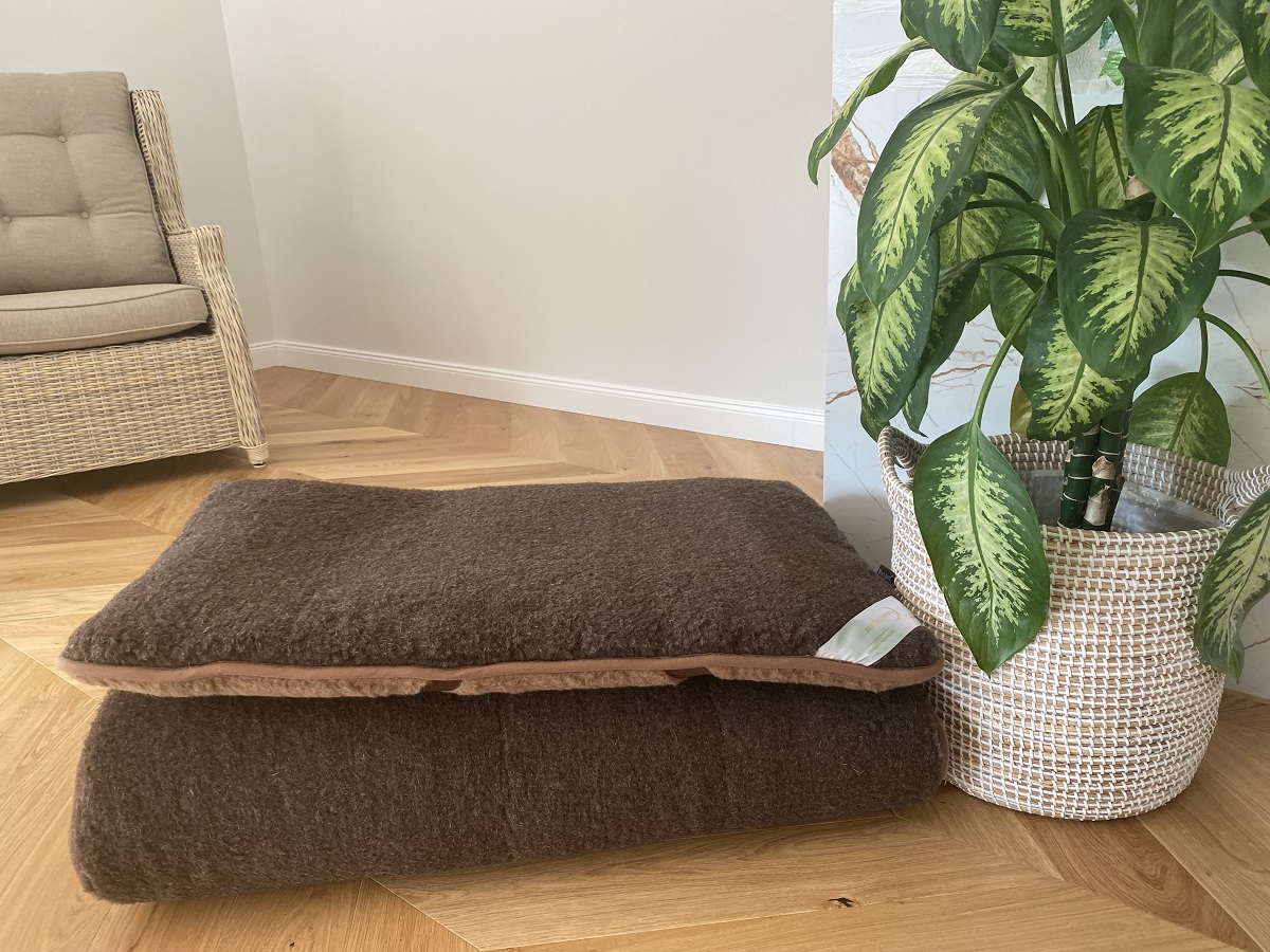 MATERAC WEŁNIANY MERYNOS DZIKI BRĄZ SYBERIA + CAMEL CIEMNY 180x200