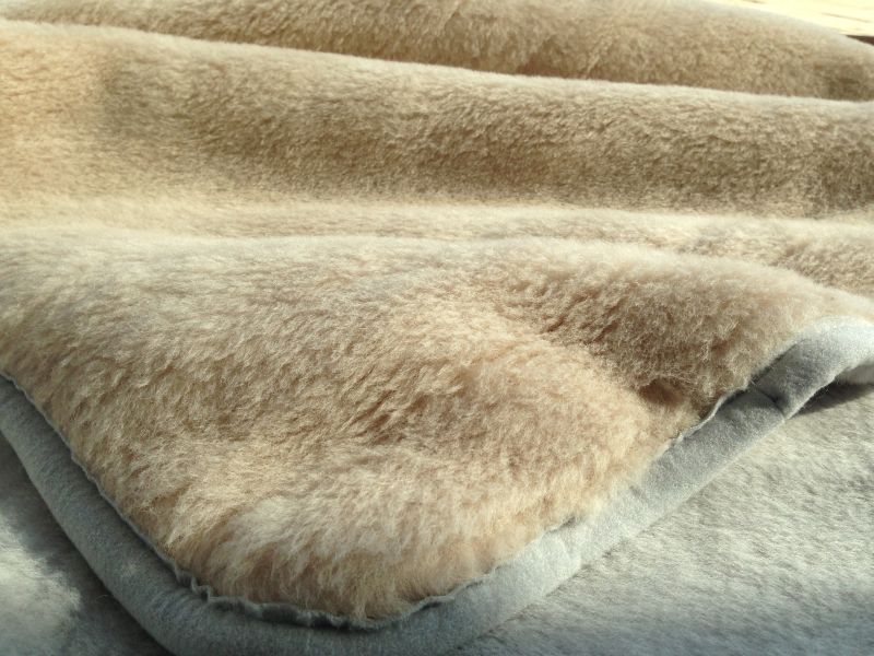 Kołdra z wełny Alpaki Silver + Camel Cappucino 160x200