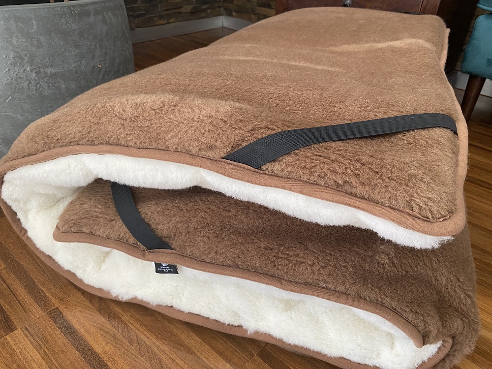 MATERAC WEŁNIANY CAMEL + KASZMIR CARO MEGA GRUBY 90x200
