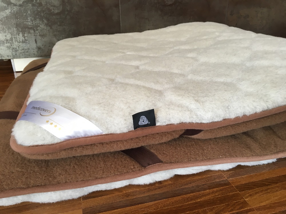 MATERAC WEŁNIANY ALPAKA JASNA CARO + CAMEL CIEMNY 100X200