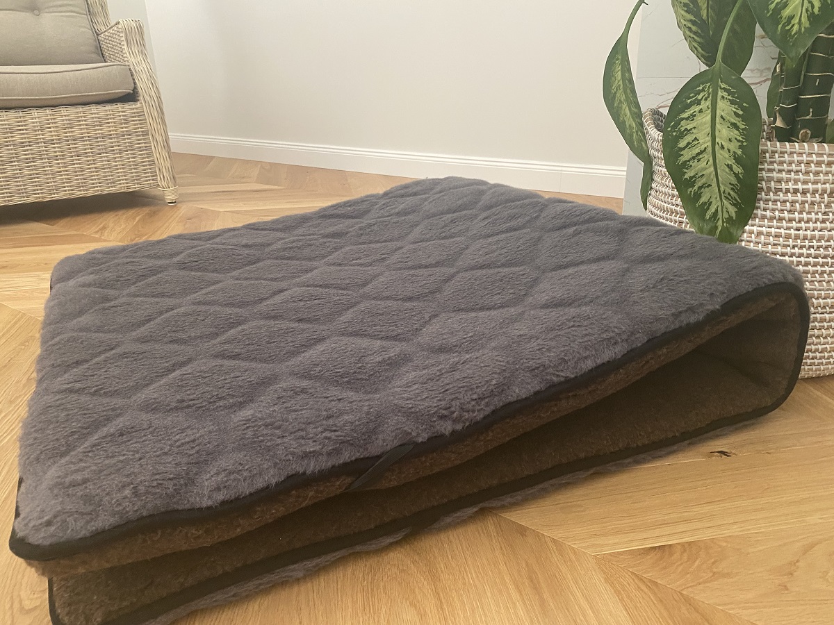 MATERAC WEŁNIANY MERYNOS DZIKI BRĄZ SYBERIA + ALPAKA CIEMNA CARO 180x200