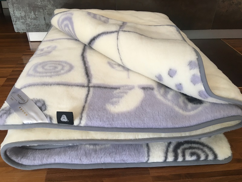 KOŁDRA Z WEŁNY ALPAKI VIOLET BOTANICA + KASZMIR CARO 200x200