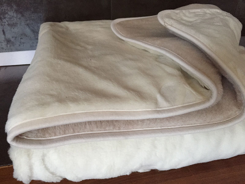 KOŁDRA WEŁNIANA CAMEL CAPPUCCINO + KASZMIR RÓŻA 180X200