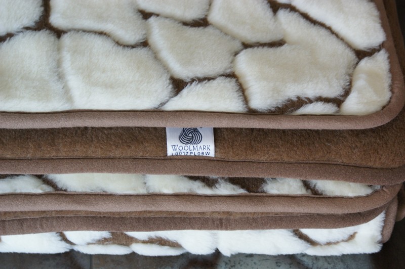 KOŁDRA WEŁNIANA KASZMIR GIRAFFE (MEGA GRUBA) + CAMEL CIEMNY 240X200