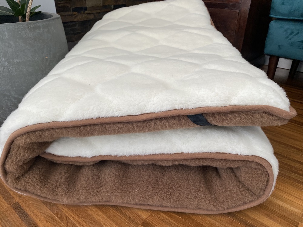 MATERAC WEŁNIANY CAMEL + KASZMIR CARO MEGA GRUBY 90x200