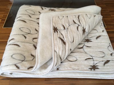 KOŁDRA WEŁNIANA 240X200 CAMEL RAMPICANTI + CAMEL JASNY