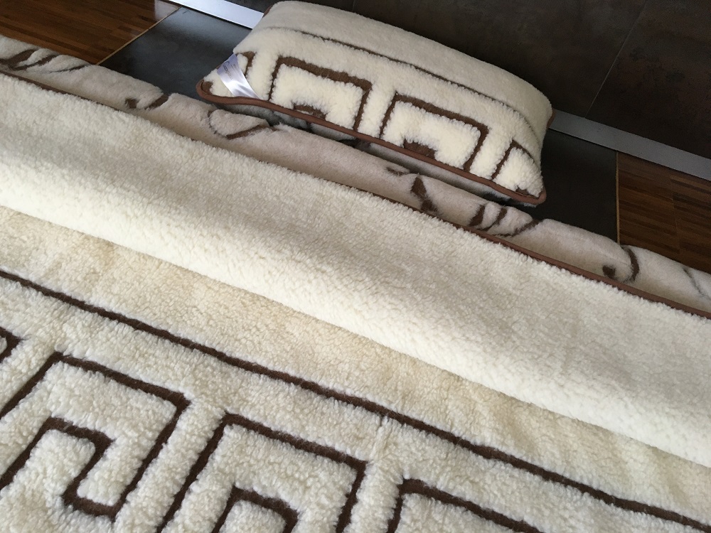 POŚCIEL WEŁNIANA CAMEL BOHO + MERYNOS TUMBLER GREKA 140x200 + MATERAC