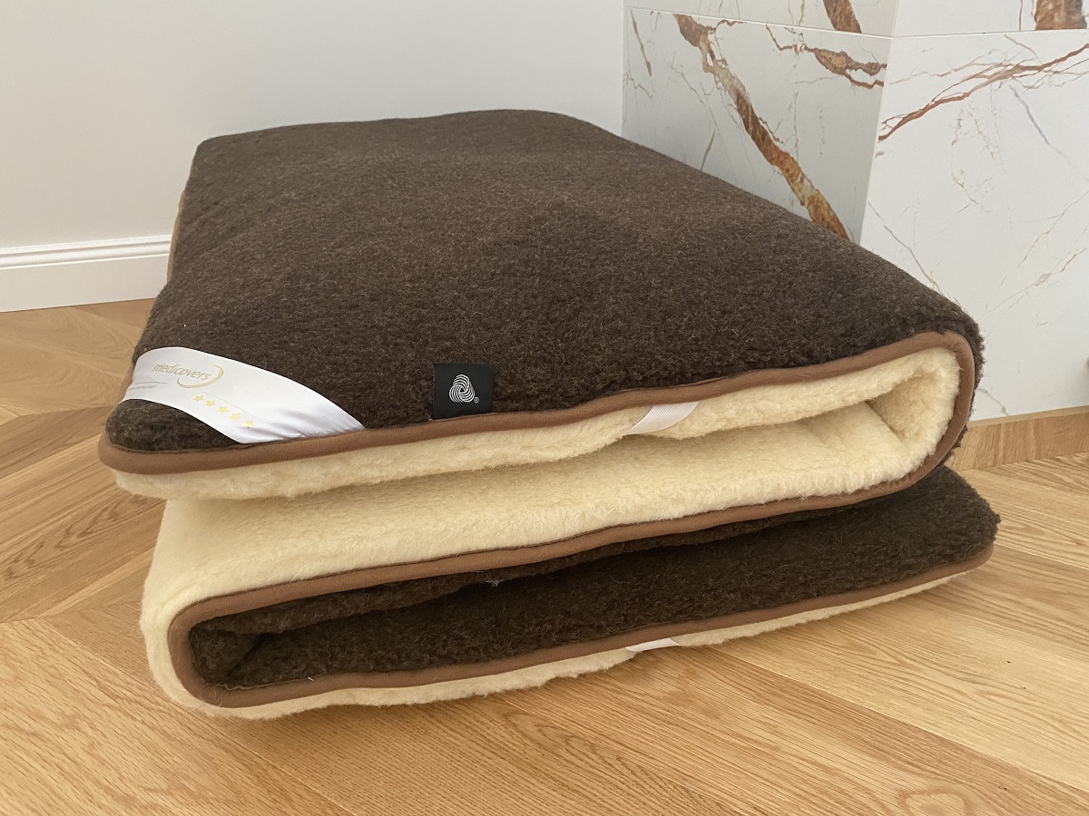MATERAC WEŁNIANY MERYNOS DZIKI BRĄZ + NATURAL SYBERIA 180x200