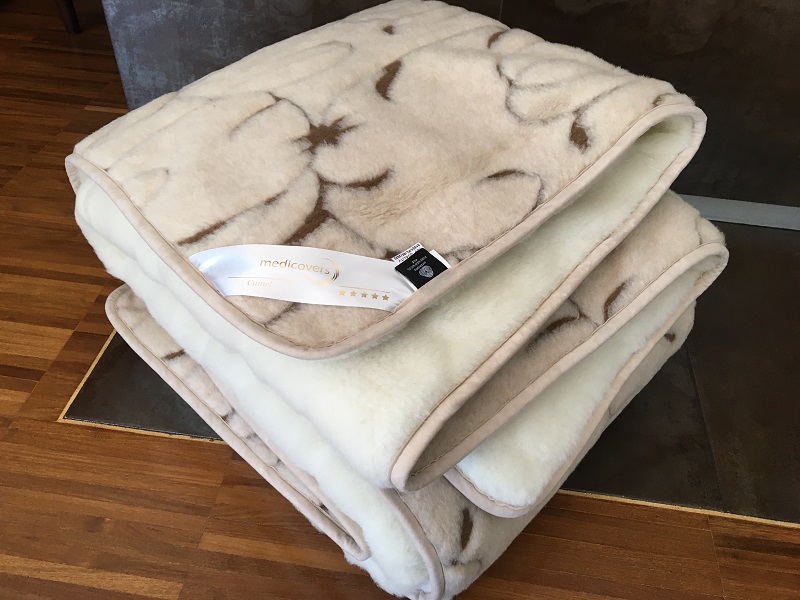 POŚCIEL WEŁNIANA CAMEL RAMPICANTI + KASZMIR CARO 140x200 + MATERAC