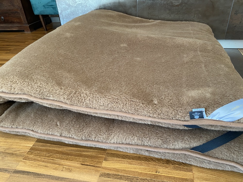 MATERAC WEŁNIANY CAMEL CIEMNY + CAMEL CIEMNY Królewski 160x200
