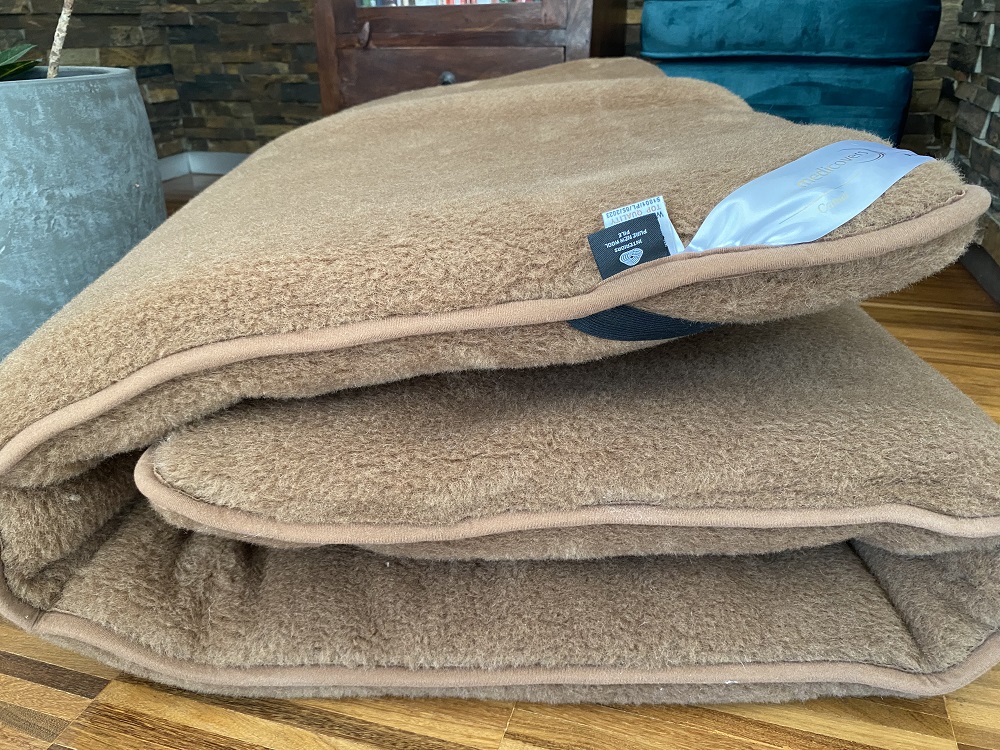 MATERAC WEŁNIANY CAMEL CIEMNY + CAMEL CIEMNY Królewski 160x200