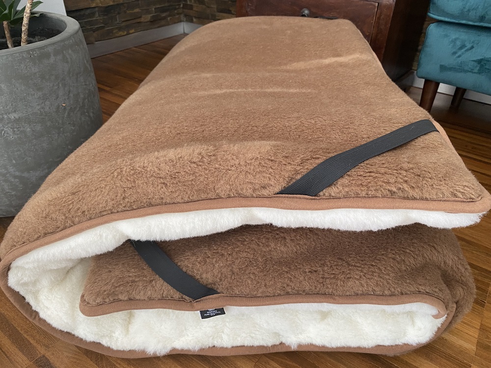 MATERAC WEŁNIANY CAMEL + KASZMIR CARO MEGA GRUBY 90x200