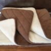 KOŁDRA WEŁNIANA CAMEL CIEMNY PASY + MERYNOS TUMBLER 160x200