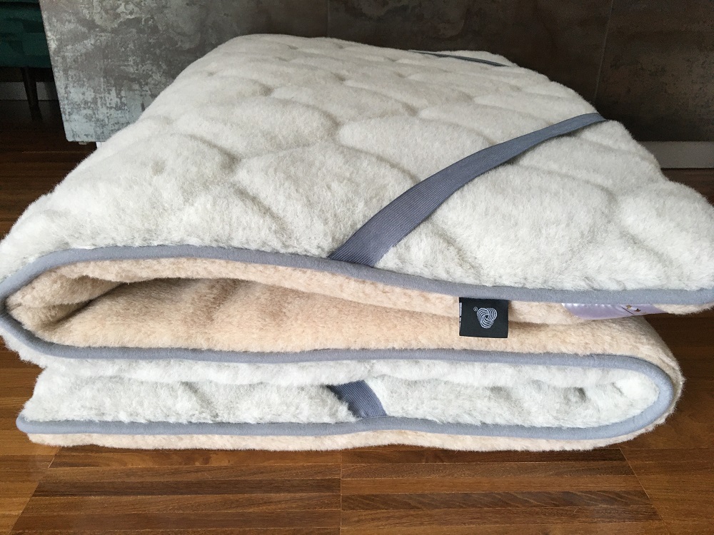 MATERAC WEŁNIANY ALPAKA JASNA CARO + CAMEL JASNY 220X200