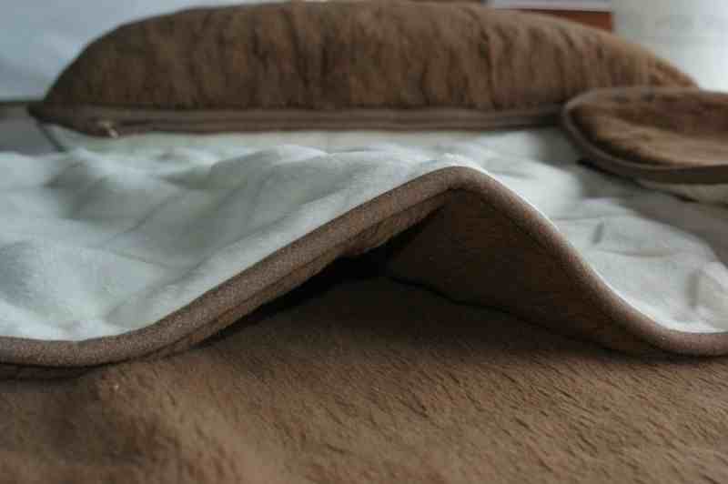 KOŁDRA WEŁNIANA CAMEL CIEMNY + KASZMIR CARO 200X200