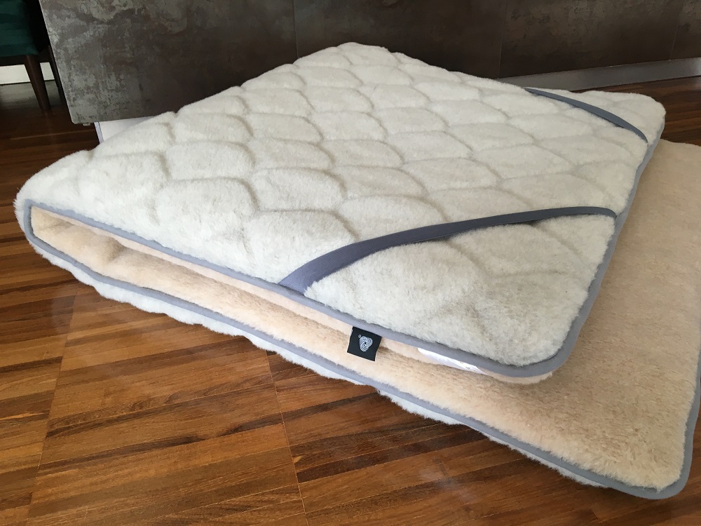 MATERAC WEŁNIANY ALPAKA JASNA CARO + CAMEL JASNY 220X200