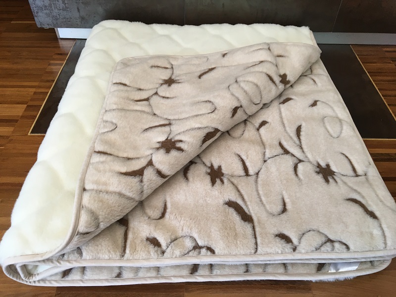 KOŁDRA WEŁNIANA CAMEL RAMPICANTI + KASZMIR CARO 160X200