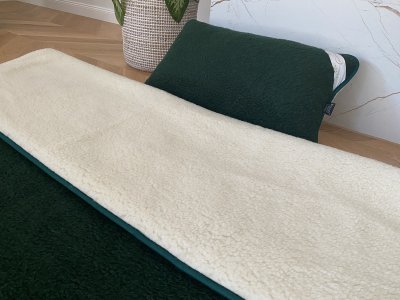 POŚCIEL Z WEŁNY MERYNOS TUMBLER MOCNA ZIELEŃ + TUMBLER 140x200 + MATERAC
