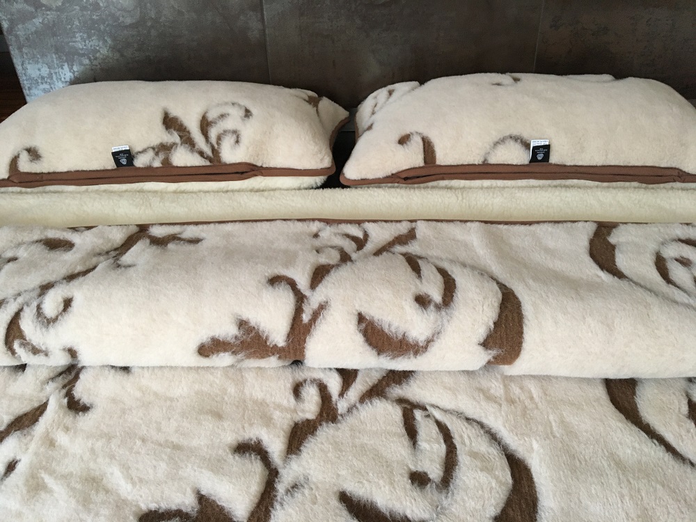 POŚCIEL WEŁNIANA CAMEL BOHO + MERYNOS TUMBLER 240x200 + PODKŁAD