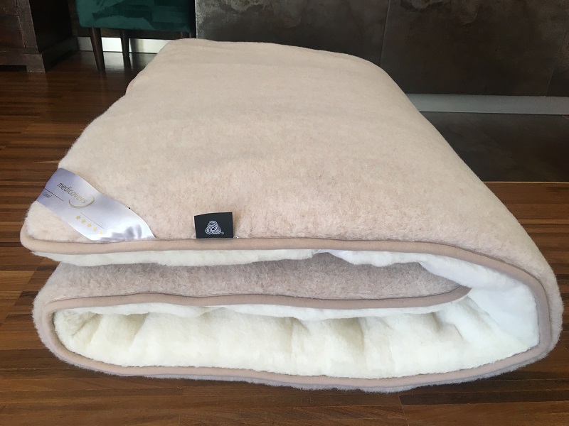 MATERAC WEŁNIANY CAMEL JASNY + KASZMIR CARO 120x200