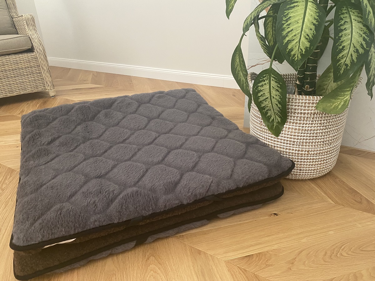 MATERAC WEŁNIANY MERYNOS DZIKI BRĄZ SYBERIA + ALPAKA CIEMNA CARO 180x200