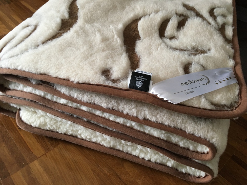 KOŁDRA WEŁNIANA MERYNOS TUMBLER + CAMEL JASNY BOHO 200x200