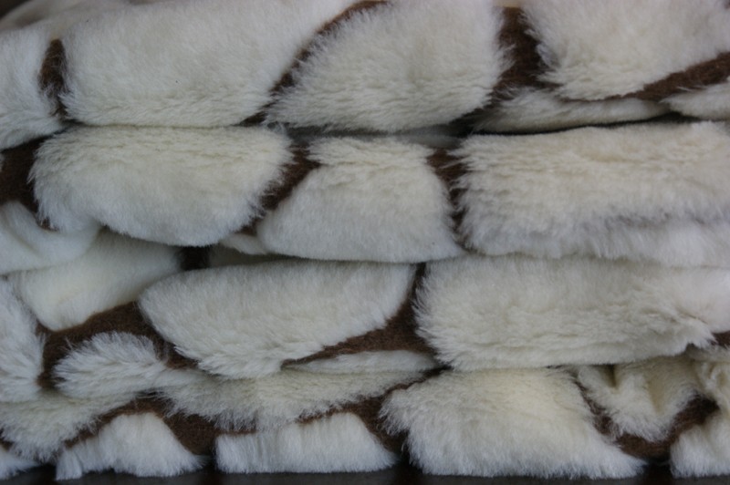 KOŁDRA WEŁNIANA KASZMIR GIRAFFE (MEGA GRUBA) + CAMEL CIEMNY 240X200