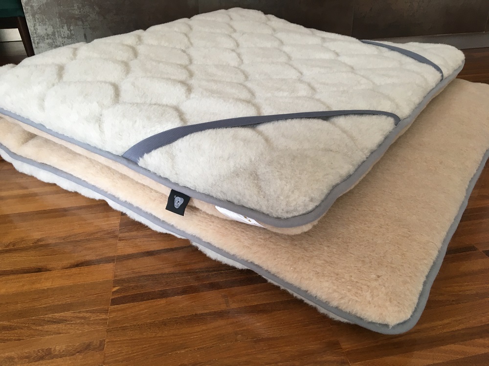 MATERAC WEŁNIANY ALPAKA JASNA CARO + CAMEL JASNY 220X200