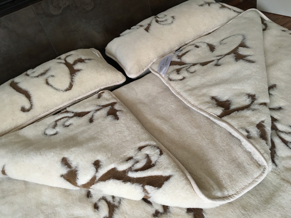 POŚCIEL WEŁNIANA CAMEL JASNY BOHO 160x200 + MATERAC