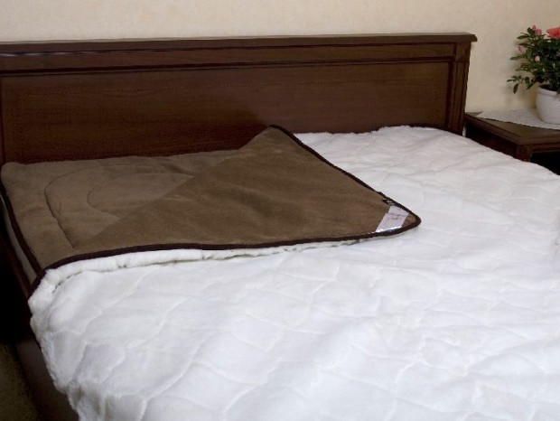 KOŁDRA Z WEŁNY CAMEL CIEMNY + KASZMIR SOFFIATO 200x200