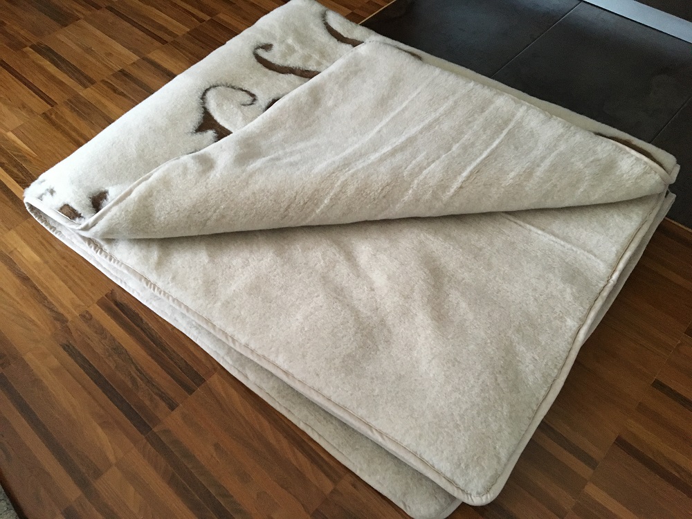 KOŁDRA WEŁNIANA 140X200 CAMEL JASNY BOHO