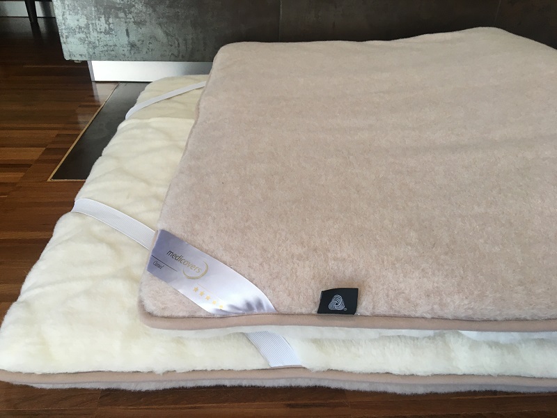 MATERAC WEŁNIANY CAMEL JASNY + KASZMIR CARO 120x200
