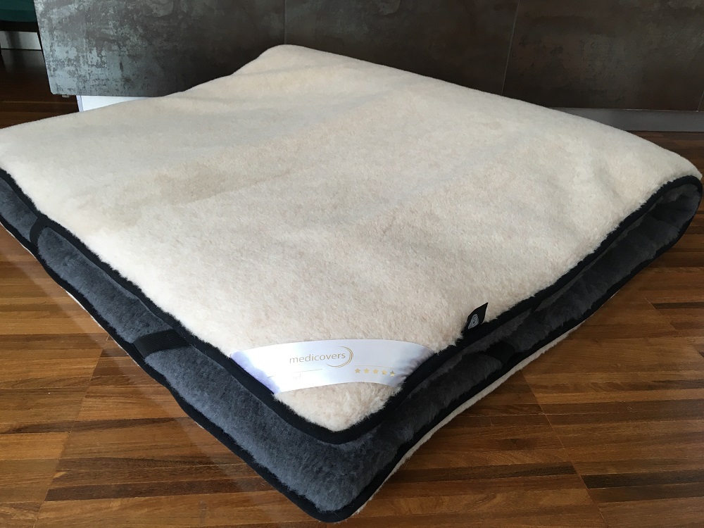 MATERAC WEŁNIANY ALPAKA CIEMNA CARO / CAMEL JASNY 100x200