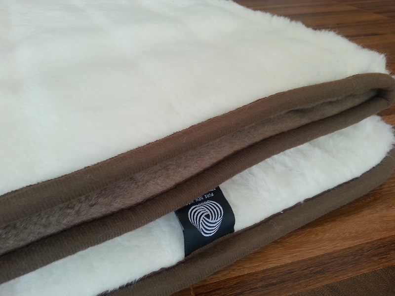 KOŁDRA WEŁNIANA CAMEL CIEMNY + KASZMIR LUX PASY 160X200