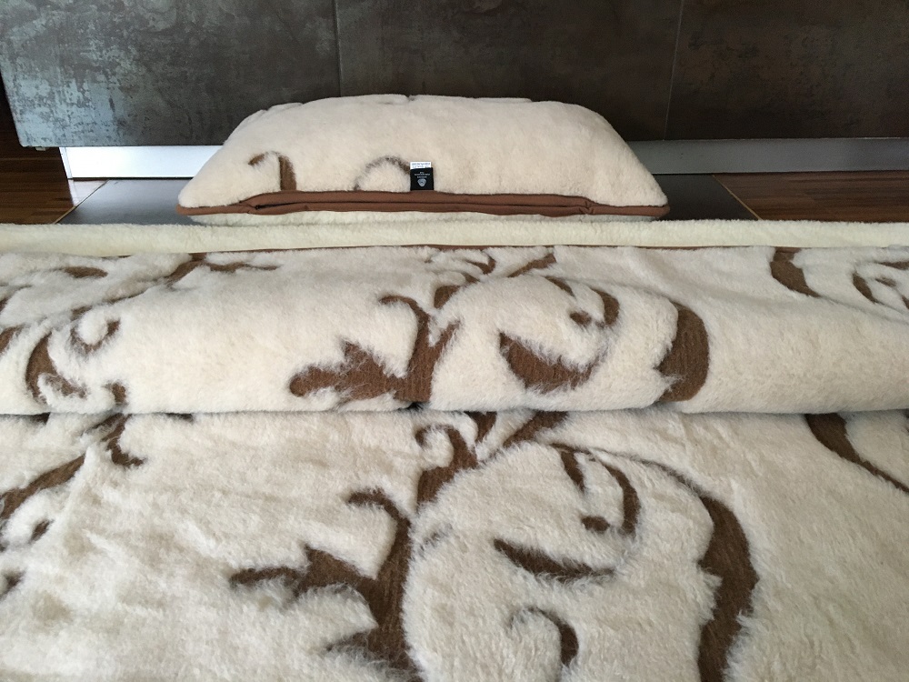 POŚCIEL WEŁNIANA CAMEL BOHO + MERYNOS TUMBLER 140x200