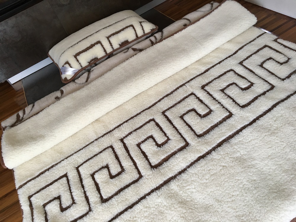 POŚCIEL WEŁNIANA CAMEL BOHO + MERYNOS TUMBLER GREKA 140x200 + MATERAC