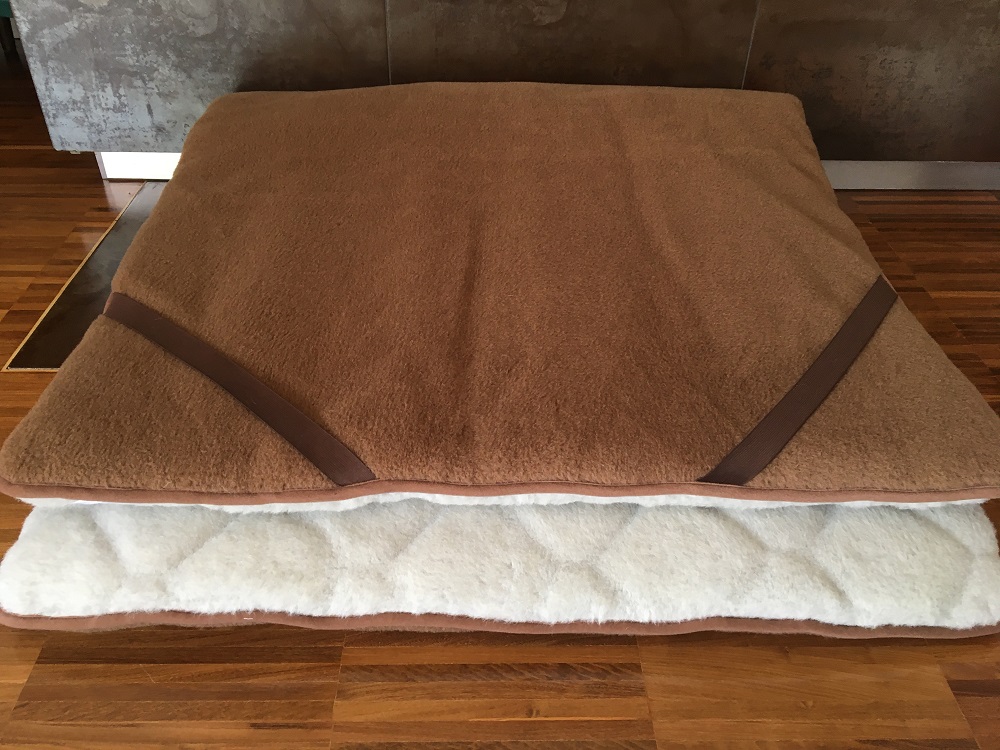 MATERAC WEŁNIANY ALPAKA JASNA CARO + CAMEL CIEMNY 100X200
