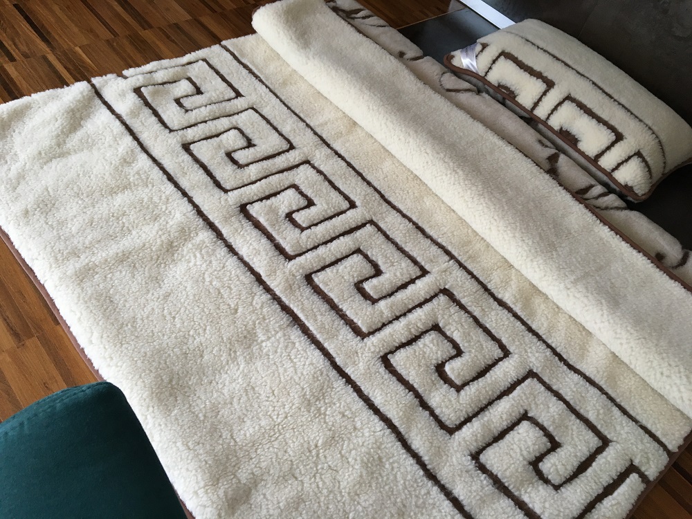 POŚCIEL WEŁNIANA CAMEL BOHO + MERYNOS TUMBLER GREKA 140x200 + MATERAC