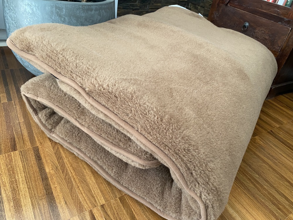 MATERAC WEŁNIANY CAMEL CIEMNY + CAMEL CIEMNY Królewski 160x200