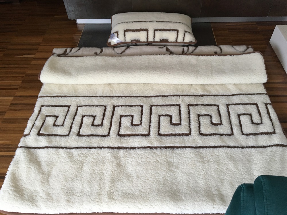 POŚCIEL WEŁNIANA CAMEL BOHO + MERYNOS TUMBLER GREKA 140x200 + MATERAC