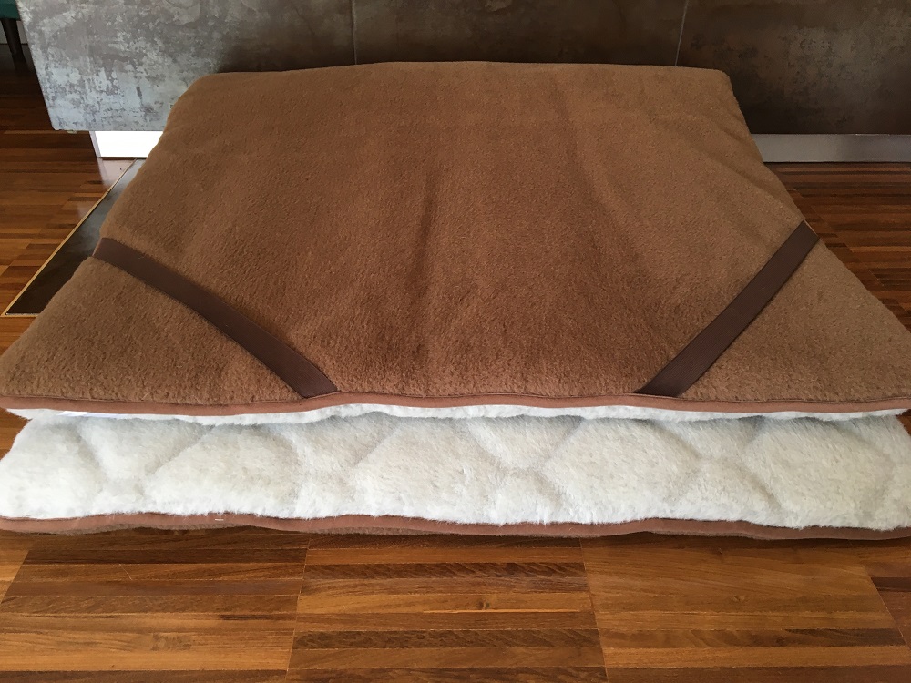 MATERAC WEŁNIANY ALPAKA JASNA CARO + CAMEL CIEMNY 100X200