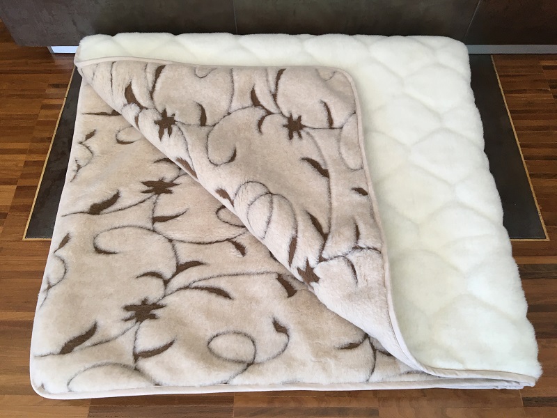 KOŁDRA WEŁNIANA CAMEL RAMPICANTI + KASZMIR CARO 160X200