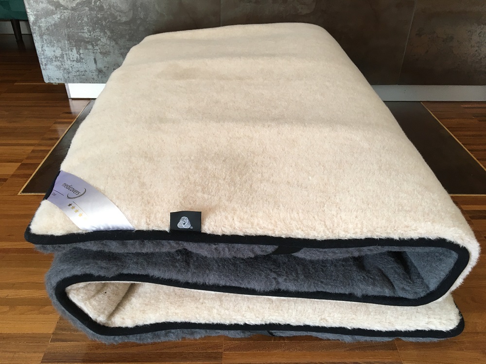 MATERAC WEŁNIANY ALPAKA CIEMNA CARO / CAMEL JASNY 100x200