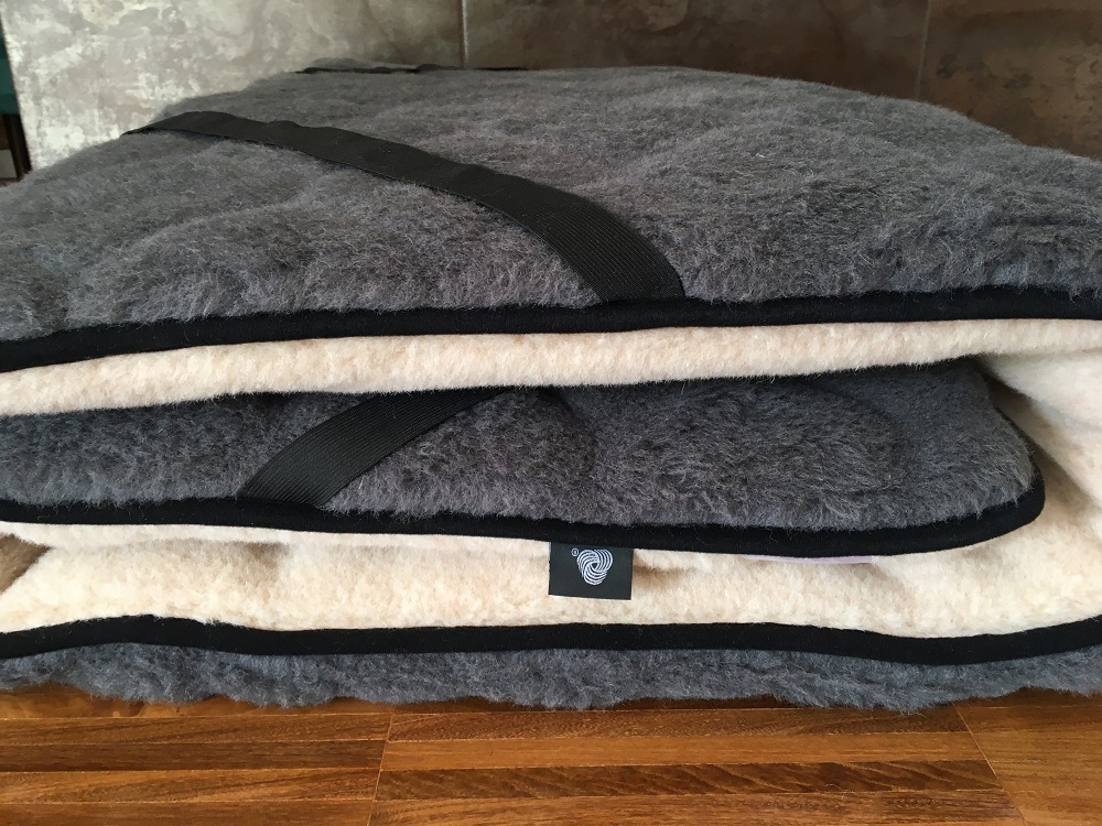 MATERAC WEŁNIANY ALPAKA CIEMNA CARO / CAMEL JASNY 100x200