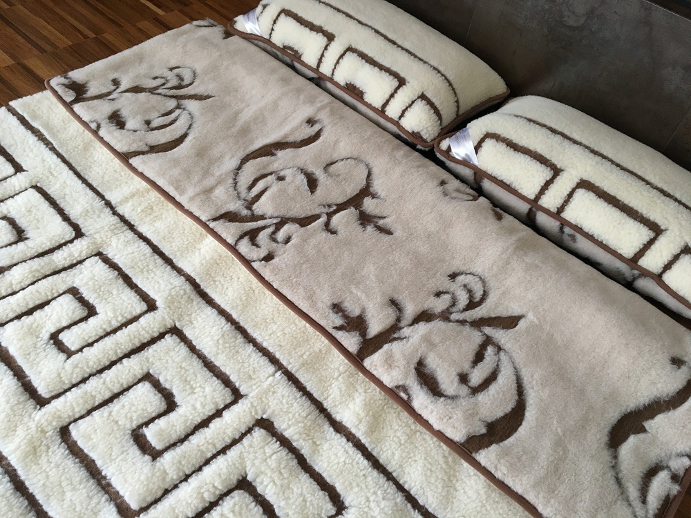 POŚCIEL WEŁNIANA CAMEL BOHO + MERYNOS TUMBLER GREKA 240x200 + PODKŁAD