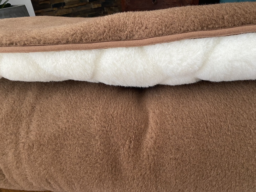 MATERAC WEŁNIANY CAMEL + KASZMIR CARO MEGA GRUBY 90x200