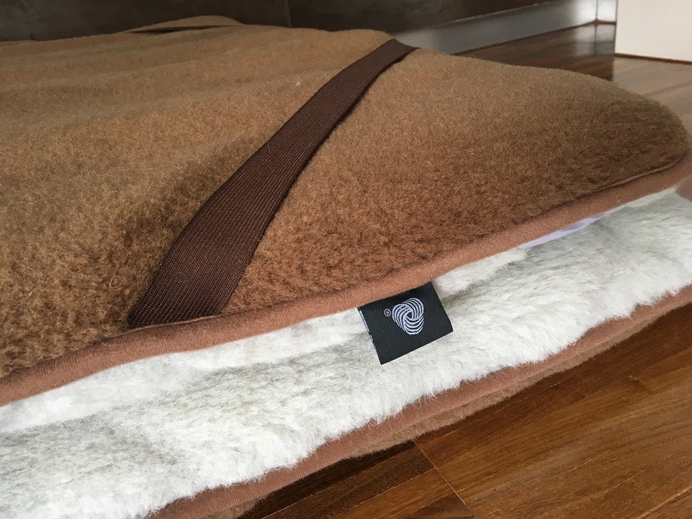 MATERAC WEŁNIANY ALPAKA JASNA CARO + CAMEL CIEMNY 100X200