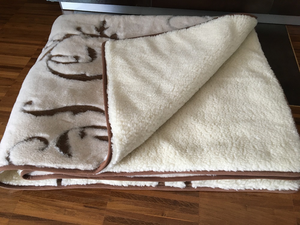 KOŁDRA Z WEŁNY MERYNOS T. GREKA + CAMEL JASNY BOHO 240x200