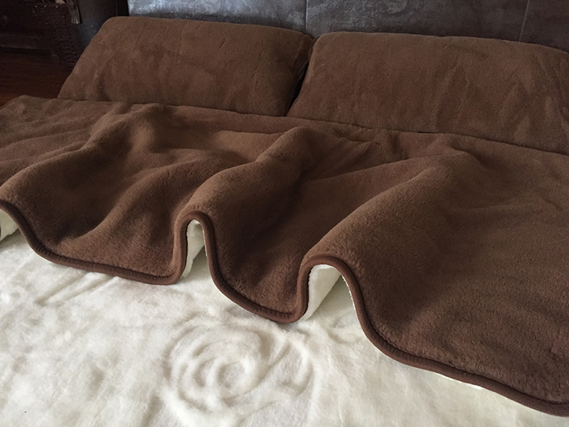 POŚCIEL WEŁNIANA CAMEL CIEMNY + KASZMIR RÓŻA 200x200